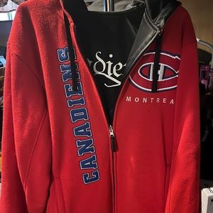 NHL Montreal Canadiens REVERSIBLE Jacket Hoodie Medium